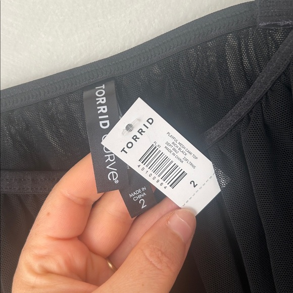 Torrid NWT Playful Mesh Cami Top in Rich Black​ size 2x - Picture 4 of 5